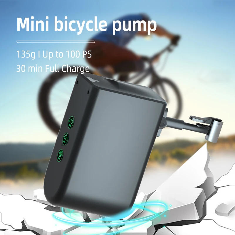 Mini Portable Bicycle Wireless Inflatable Pump Lightweight Handheld Model Smart Tire Air Pump For MTB Road Bike