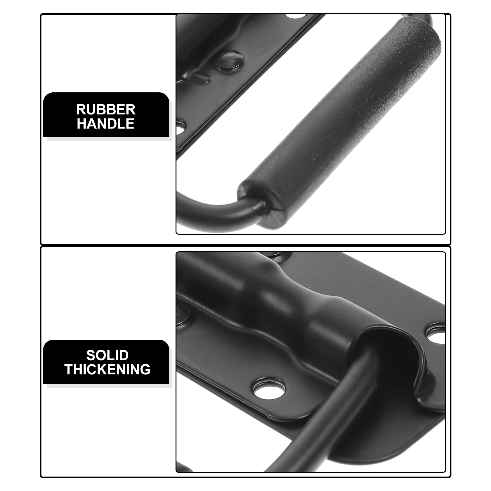 

4pcs Spring Loaded Handles 100mm Black Iron Spring Stainless Steel Heavy Duty Box Trunk Hardware Flush Mount Door Cabinet Pull