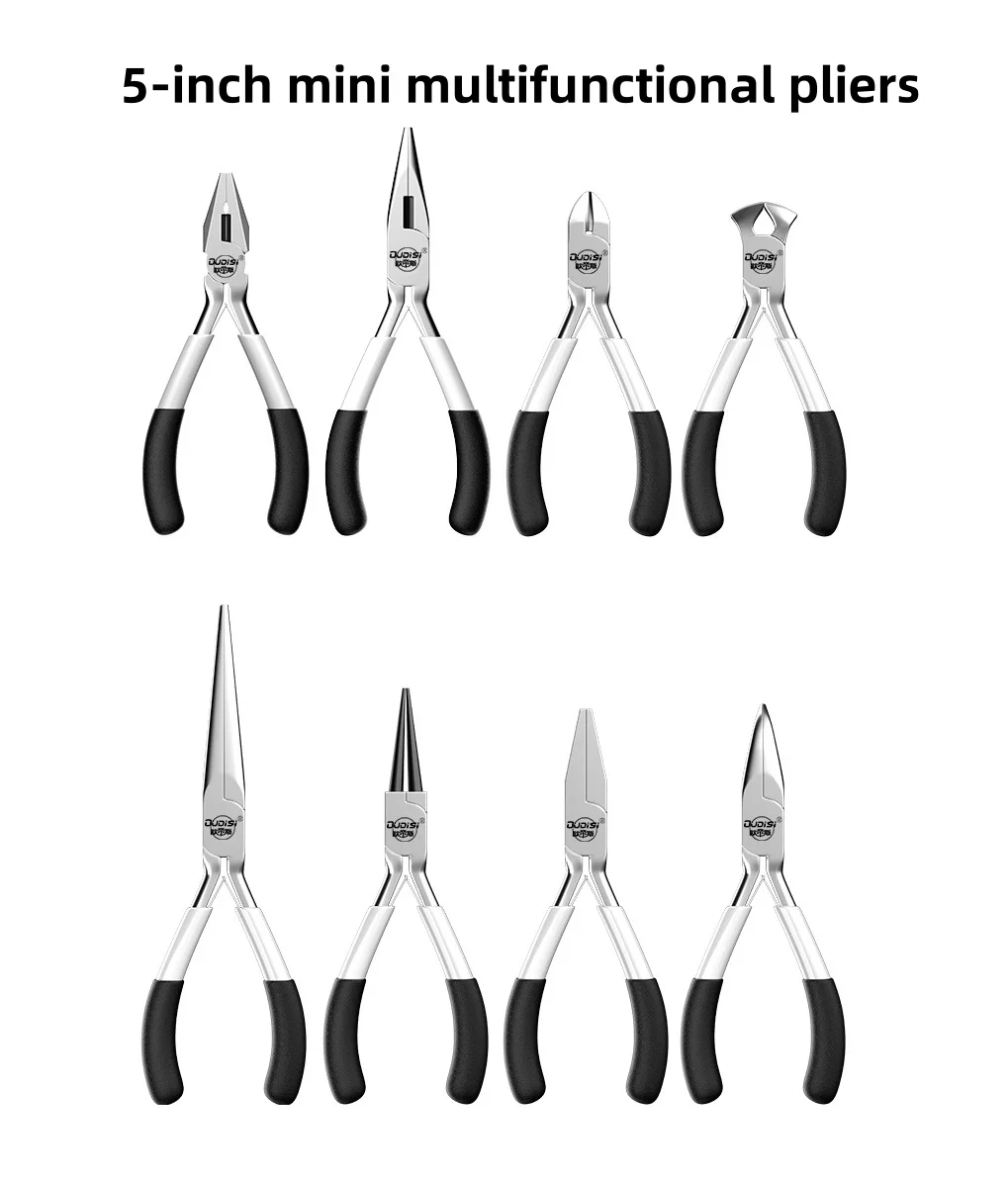 

Multi-function Mini Pliers Pointed Mouth Beveled Mouth Steel Wire Long Mouth Top Cutting Pliers Set Hand DIY Tools 5inch