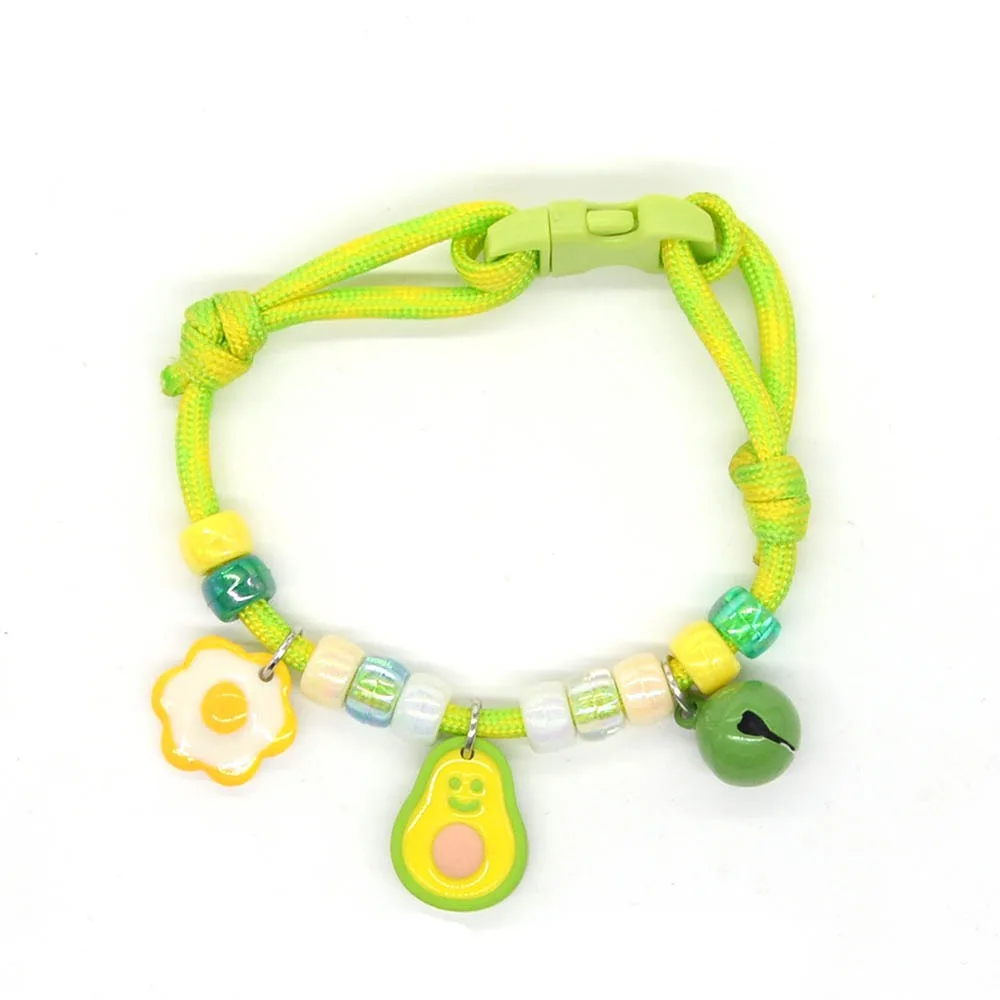 

Cute Colorful Pet with Bells Adjustable Cat Puppy Collar Braided Pet Neck Rings Puppy