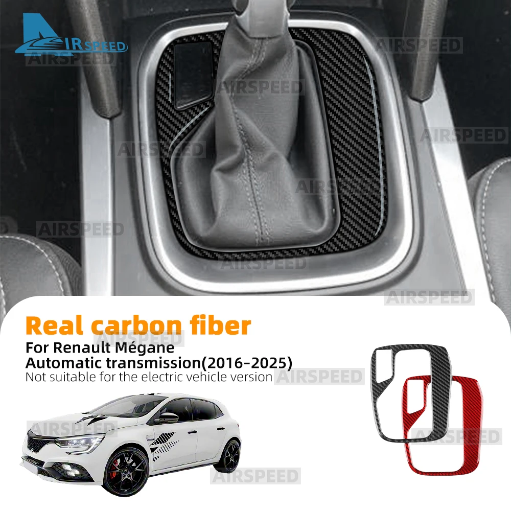 Pegatina de fibra de carbono suave para Renault renault Megane 4/4 RSS BR MK4 IV 1.2 Tce 1.5 Dci 2016 2017 2018 2019 2020 2021 2022 2023 2024 2025 Panel de cambio de marchas automático/AT