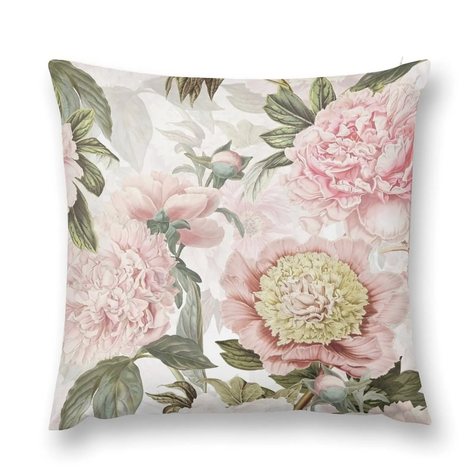 

Vintage Botanical Blush Peony Flowers Botanical Garden Pattern Throw Pillow luxury sofa pillows Pillow Covers Decorative pillow