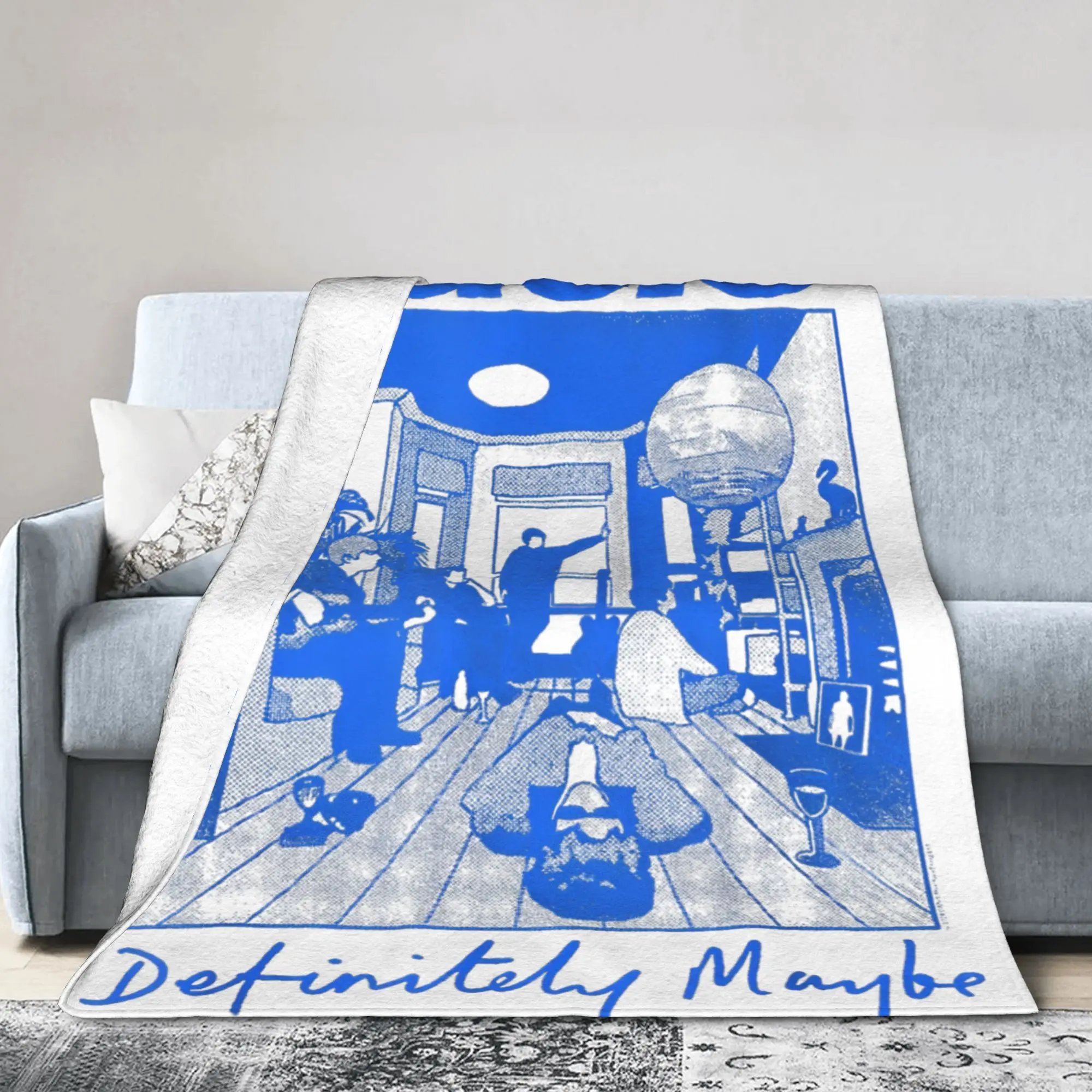 Band O-Oasis Rock Blankets Wool Funny Warm Throw Blanket for Home Restaurant Summer