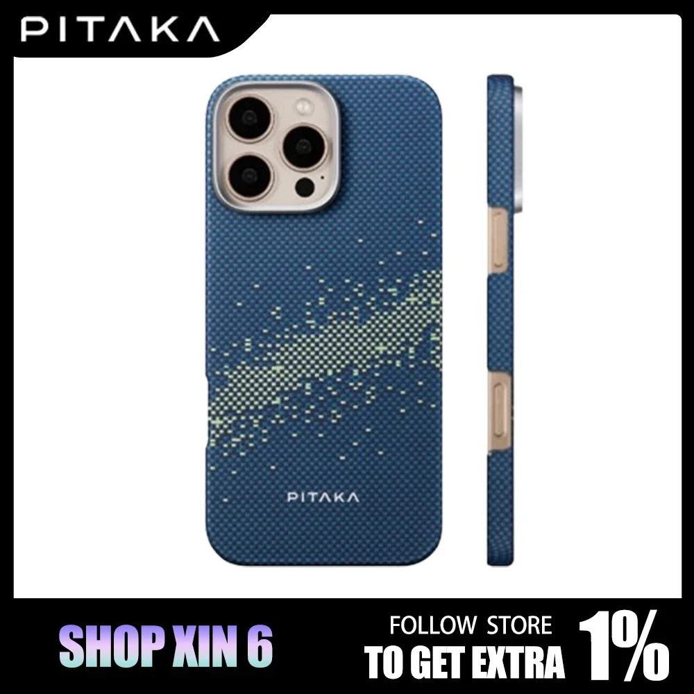 PITAKA Kevlar Weave Phone Case Cover iPhone15 16 Pro Max Magnetic Wireless Charging Cover iPhone16 Pro Max Case Cellphone Gifts