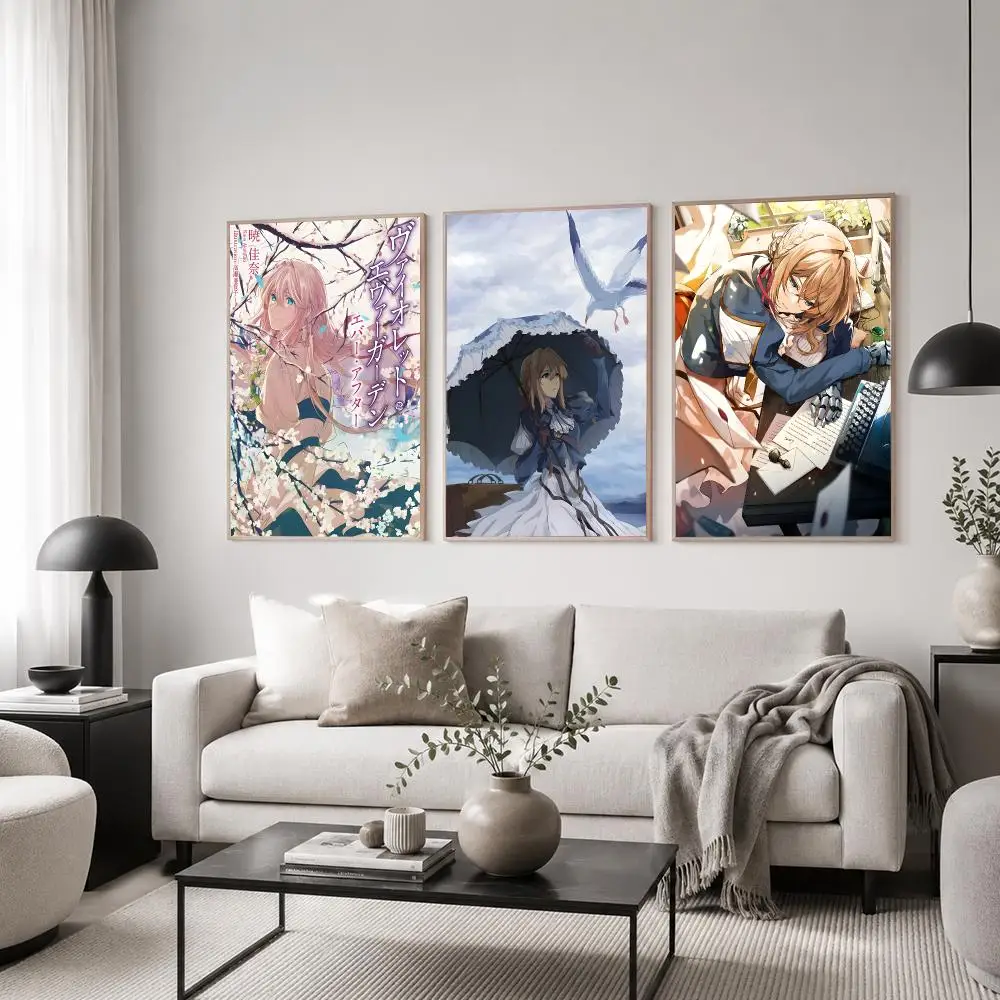 V-Violet Evergarden Poster Classic Poster HD Art Sticky Wall Waterproof Home Living Room Bedroom Bar Aesthetic Decoration