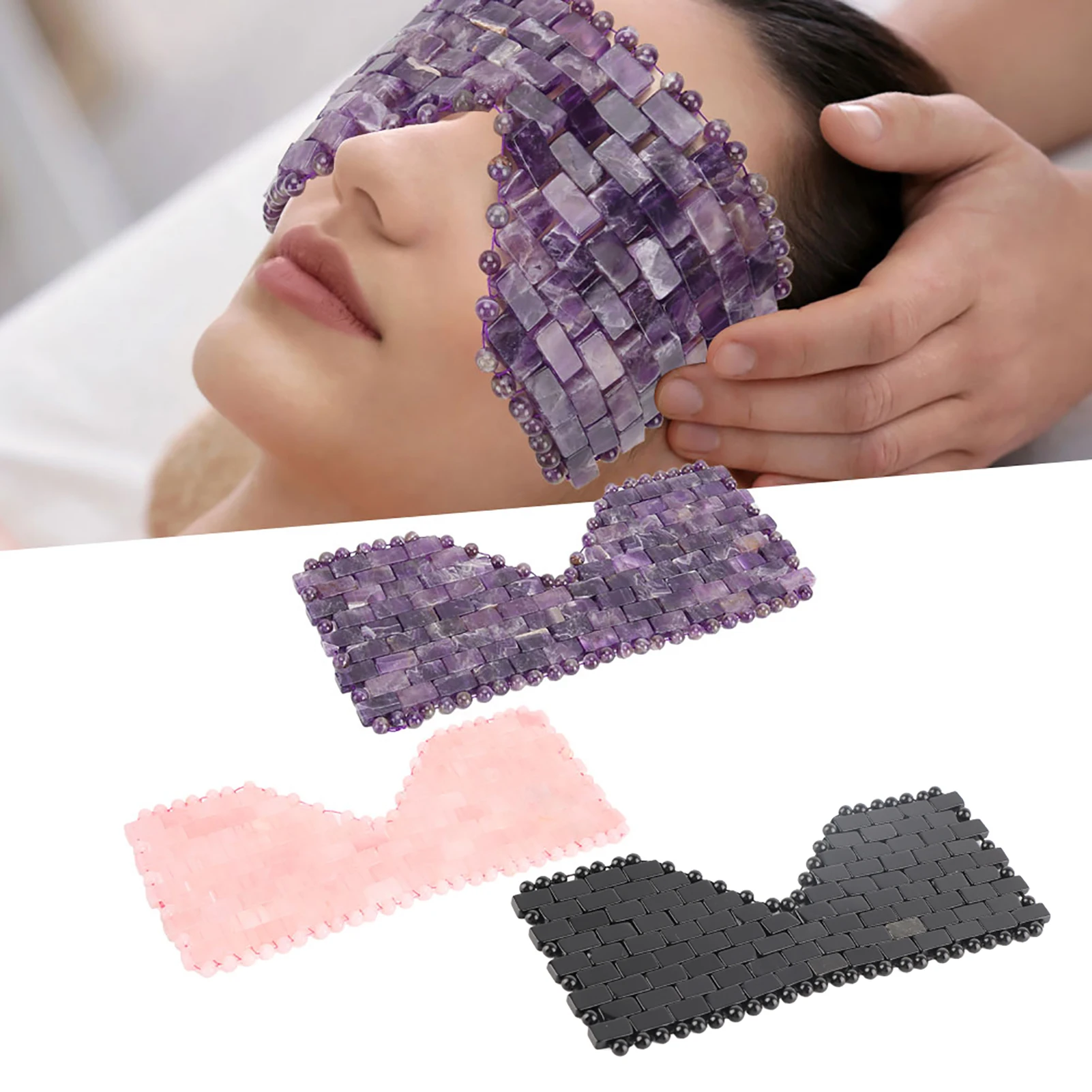 Natural Cooling Sleeping Eye Mask Stone Eye Mask Cold Therapy Eye Treatment Massager Therapy Face Skincare Massager