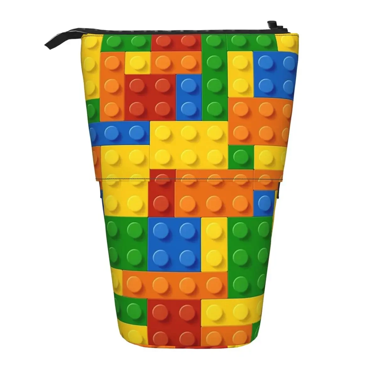 Building Blocks Construction Brick Reversible Pencil Cases Pencil Pouch StorageLarge Capacity Pen Box Pencil Bag for Kids School