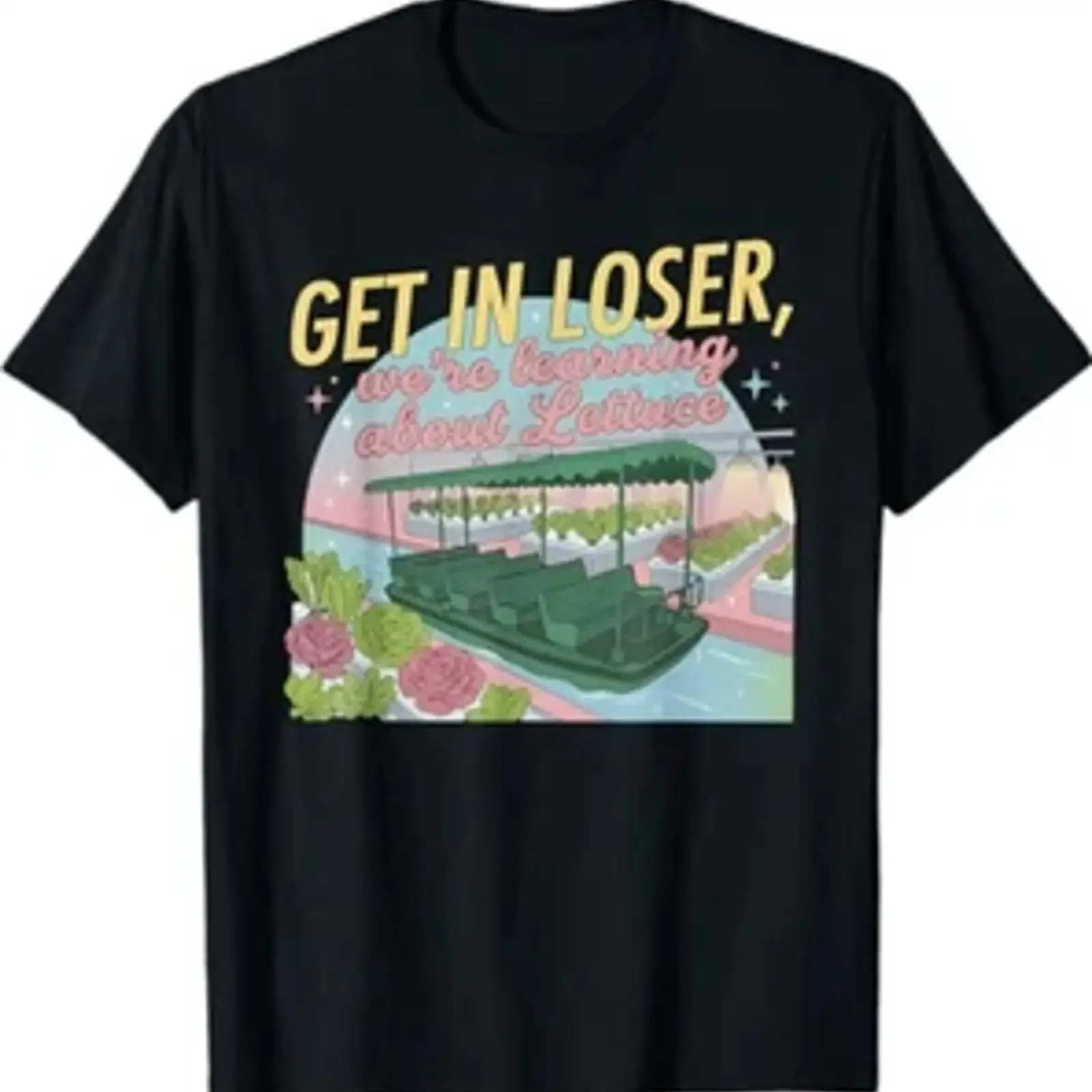 Camiseta divertida Get in Loser We re Going to Learn About Lettuce vintage Washed streetwear Breathable Comfortable Soft