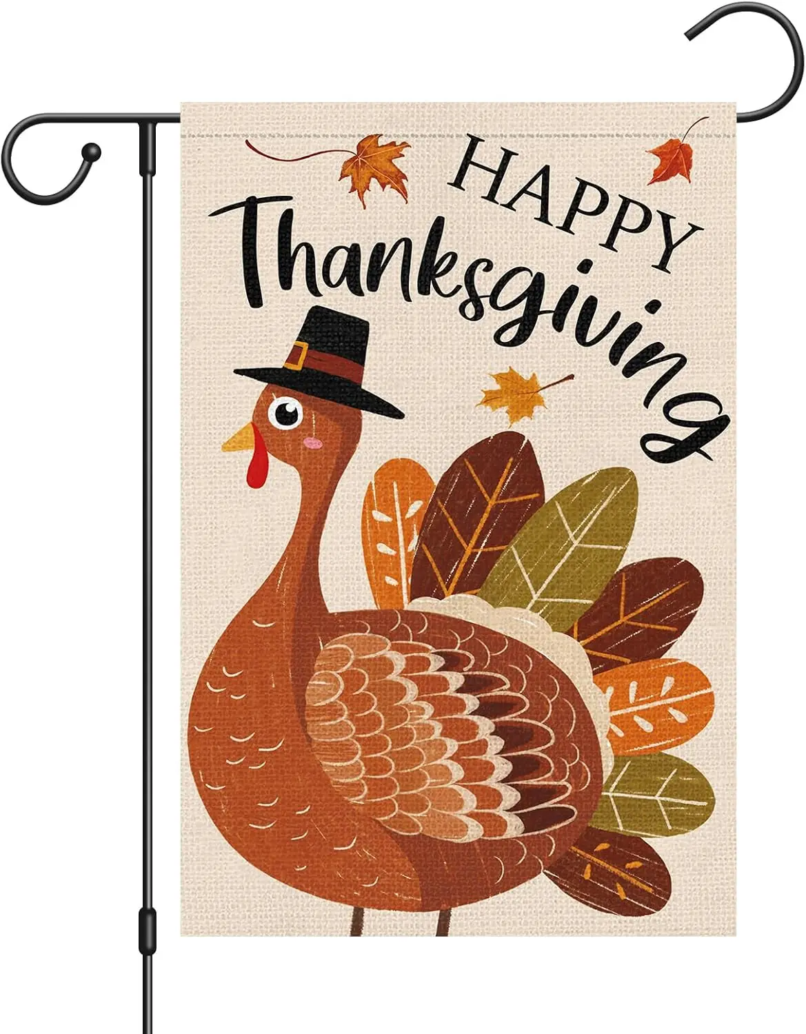 Happy Thanksgiving Garden Flag 12x18 Inch Double Sided, Turkey Thanksgiving Seasonal Farmhouse Yard Outdoor Decorative Flag  yyi