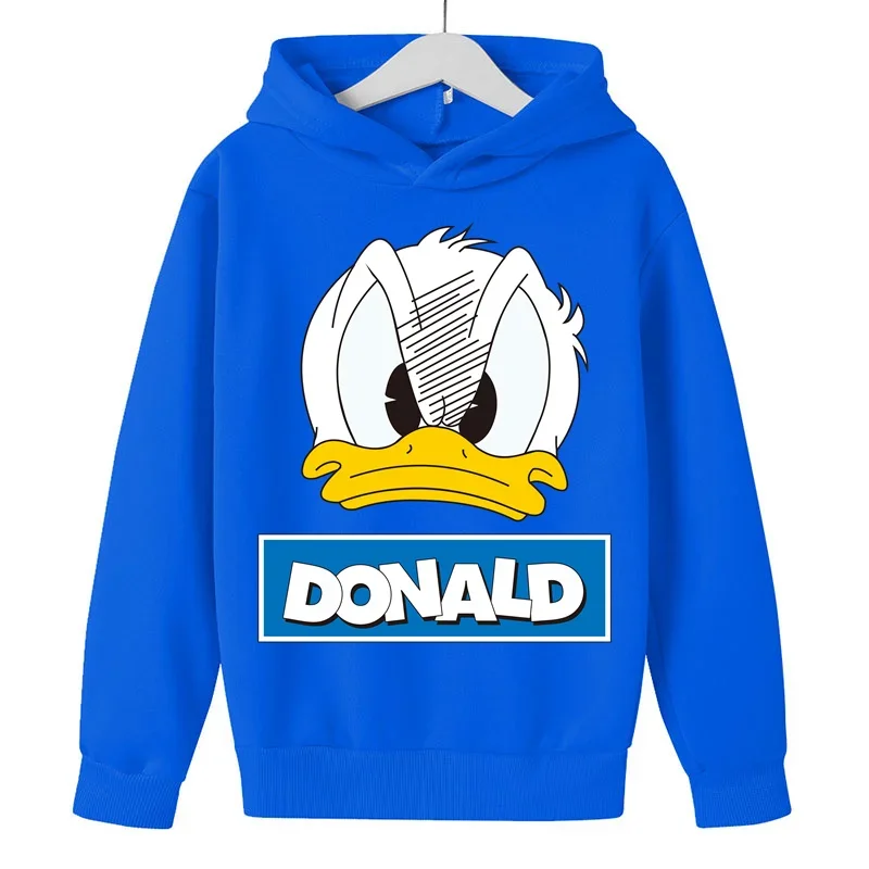 Children Donald Duck Clothes Kids Warm Sweater Girl Hoodies Pullover Sweatshirt Pant Winter Spring Girl Boy Tracksuit Sportswear