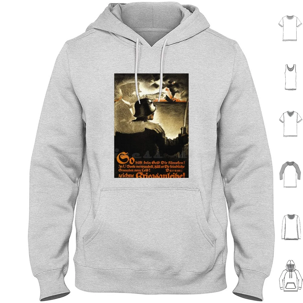 Wwi Bond Drive...u Boats Keep Enemy Away Hoodies Long Sleeve Unterseeboot U Boot U Boat Kriegsmarine German Vintage