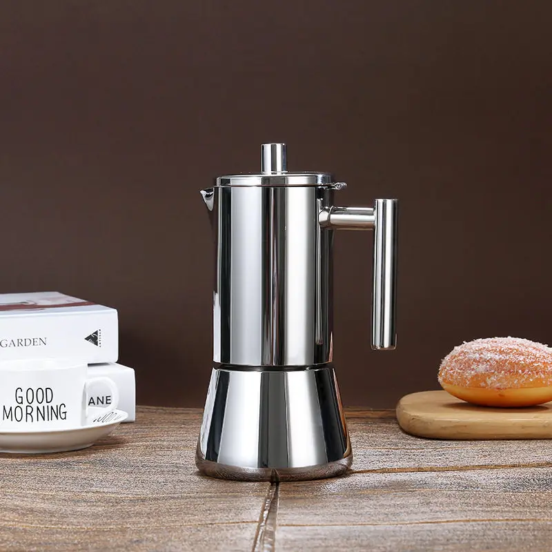 induction cooker heating espresso machine Italian style, stainless steel mocha pot, household 304 coffee pot