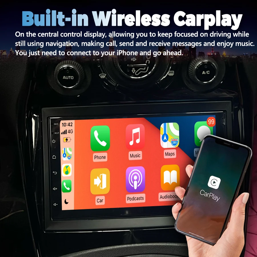 Android 14 CarPlay Android Auto CarวิทยุสเตอริโอระบบนําทางGPSสําหรับCitroen C3 Picassoเครื่องเล่นวิดีโอมัลติมีเดียHead Unit 4G WIFI