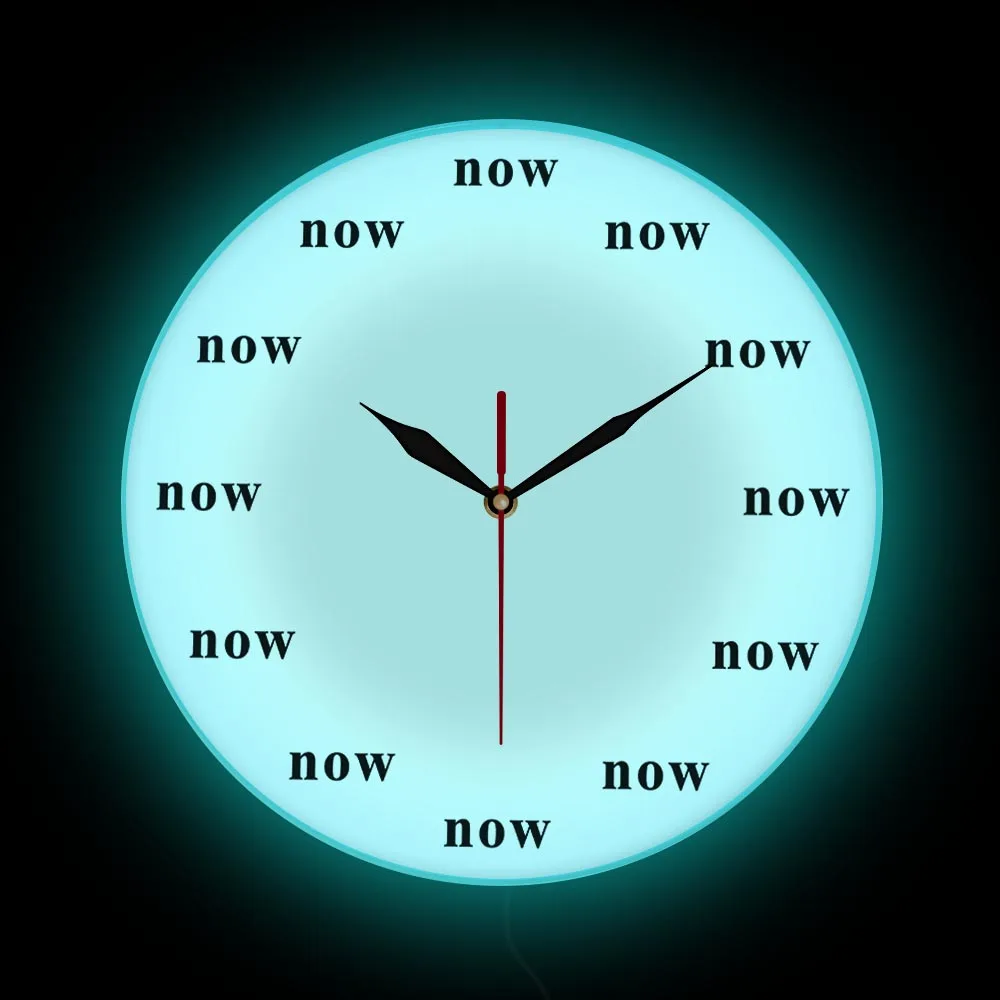 The Time is Now Wall Clock Now Time Motivational Clock Mindfulness Gift The Power of Now Your Daily Reminder to Live in the Now