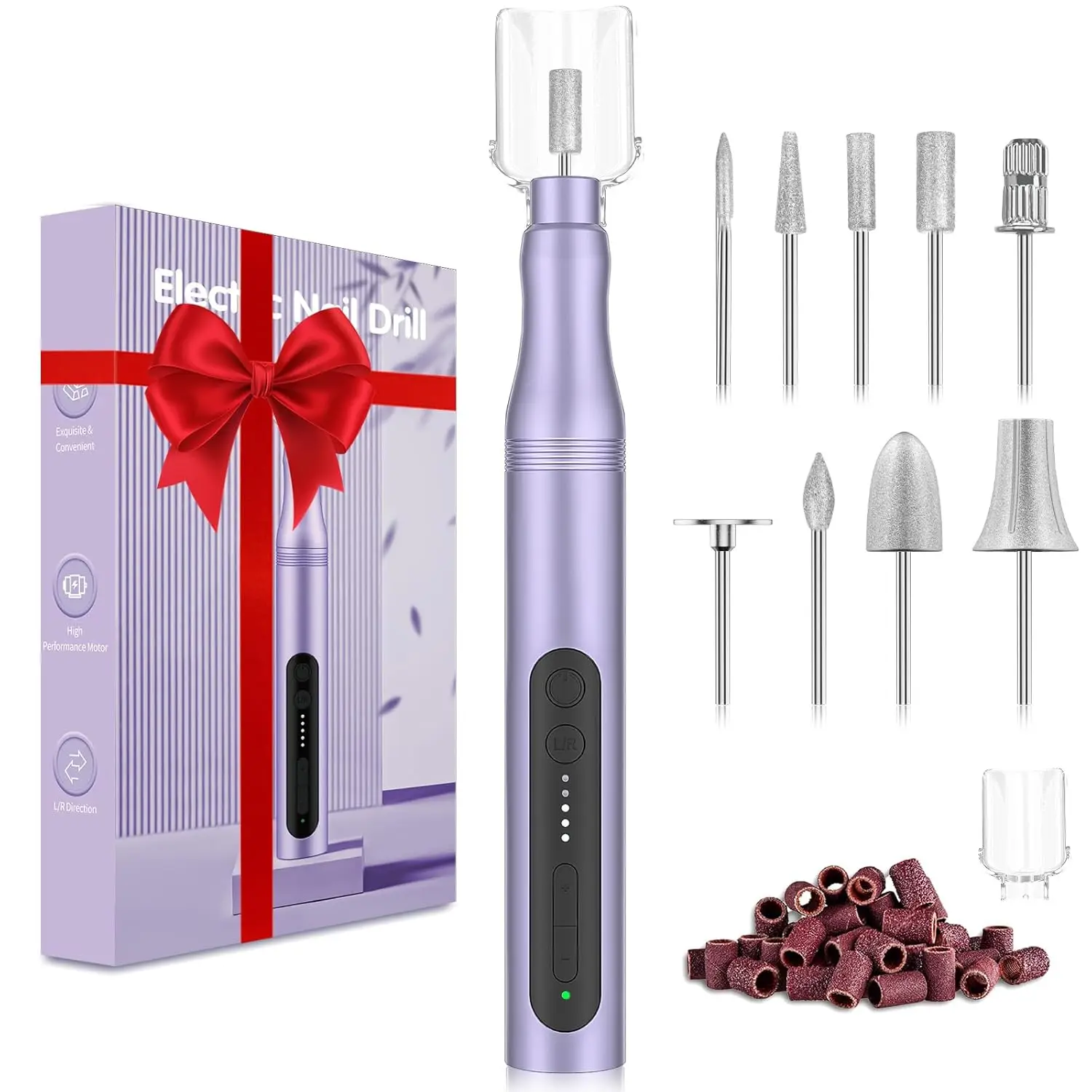 

Electric Nail Drill Set,Cordless Electric Nail File Set Rechargeable,5 Speed Portable Nail Drill Machine for Thick Nail Toenail