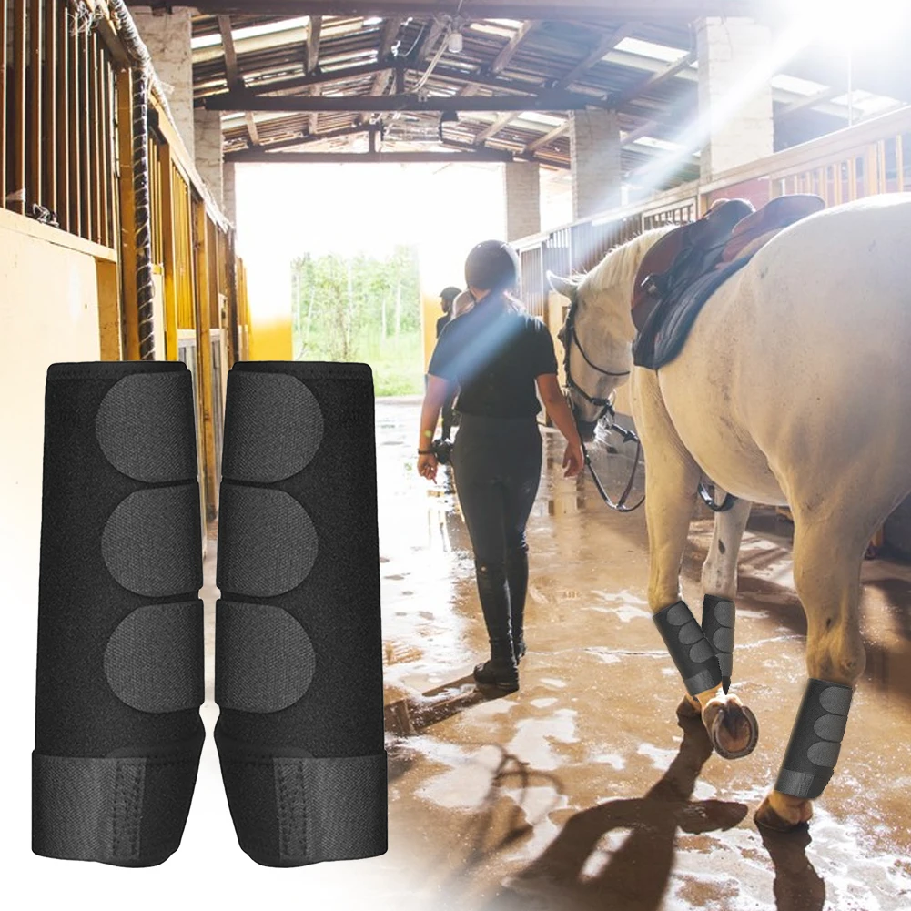 Leggings de cheval absorbant les chocs, ensemble de bottes de Sport, Protection des tendons réglables pour l'entraînement au saut, équipement équestre, 2 pièces