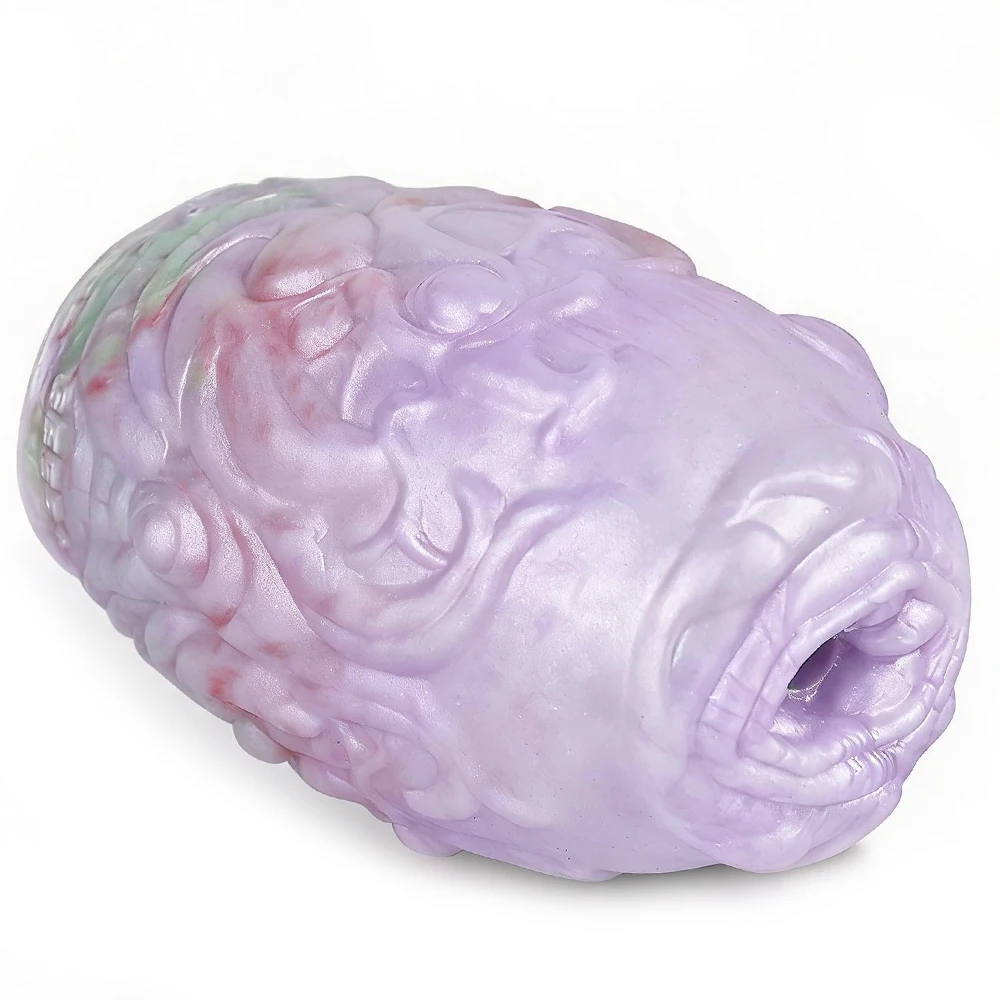GEEBA Fantasy Alien Egg Male Masturbator Soft Silicone Pocket Pussy Textured Tight Channel Adult Sex Toy for Men Fantasy Stroker