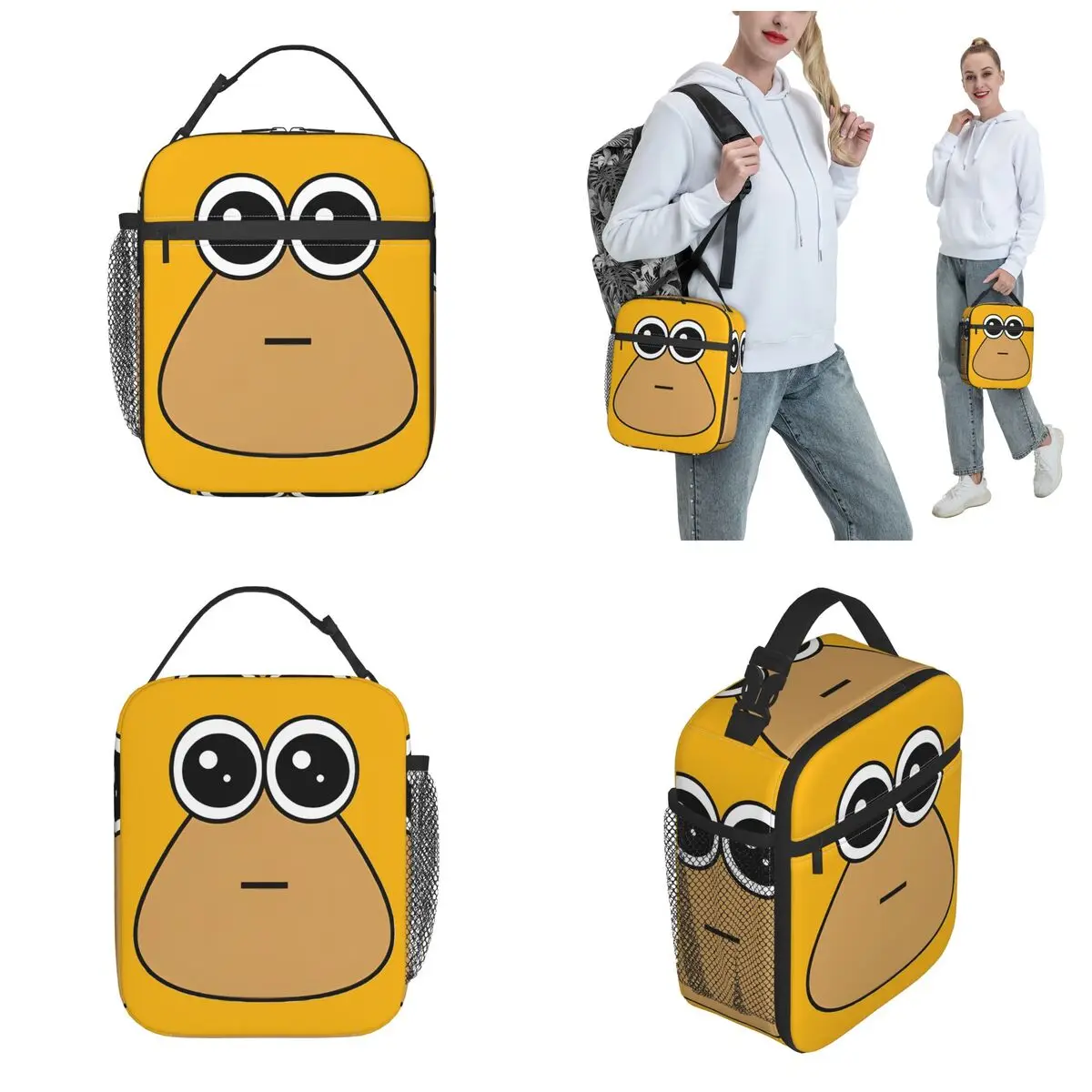 My Pet Alien Pou Thermal Insulated Lunch Bag for Office Portable Food Bag Cooler Thermal Lunch Boxes