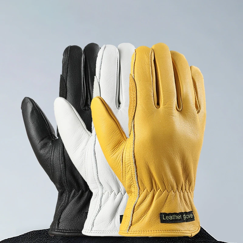 Work gloves, cowhide, labor protection, welding, safety protection, garden, sports, motorcycle, driver, wear-resistant gloves