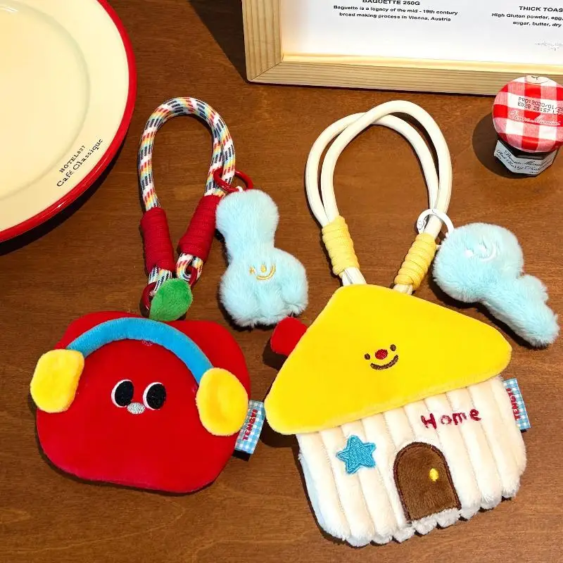 Xm1pc Plüsch Schmuck Lagerung Tasche Anhänger Rucksack Handtasche Dekoration Anhänger Geschenk Cartoon Plüsch Cottage Geldbörse Schlüsselbund