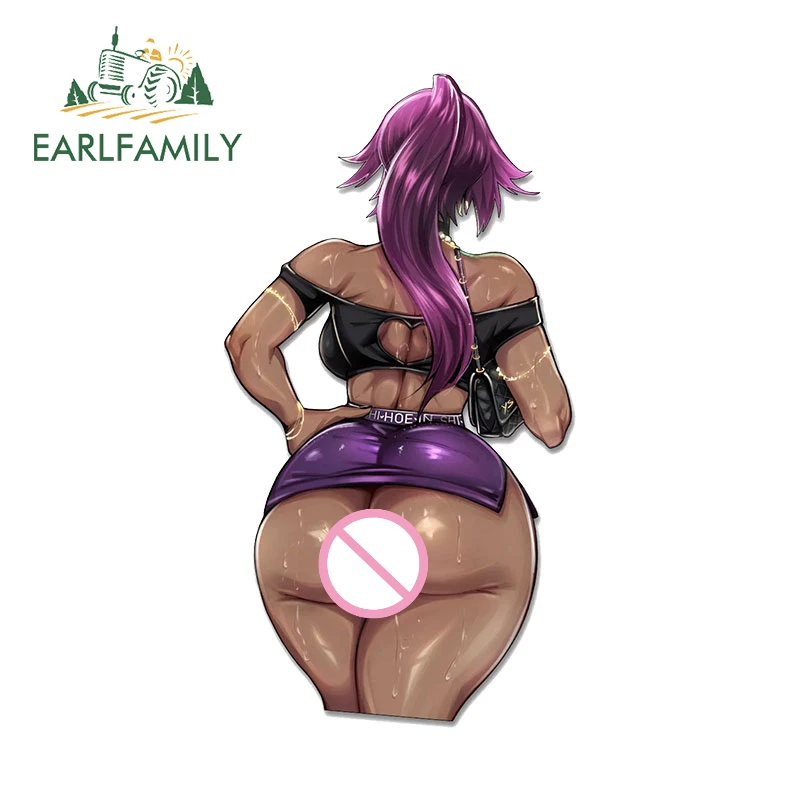 

EARLFAMILY 13cm X 7cm for Yoruichi Sexy Short Skirt Butt Hot Sexy Car Stickers Sunscreen Creative Decals Vinyl Car Wrap Laptop