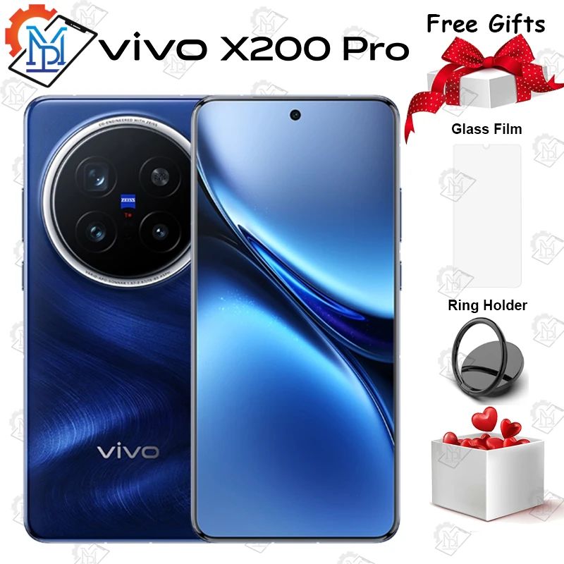 Nouveau téléphone portable d'origine Vivo X200 Pro 5G 6.78 pouces 120Hz écran densité 9400 caméra 200MP batterie 6000mAh Smartphone