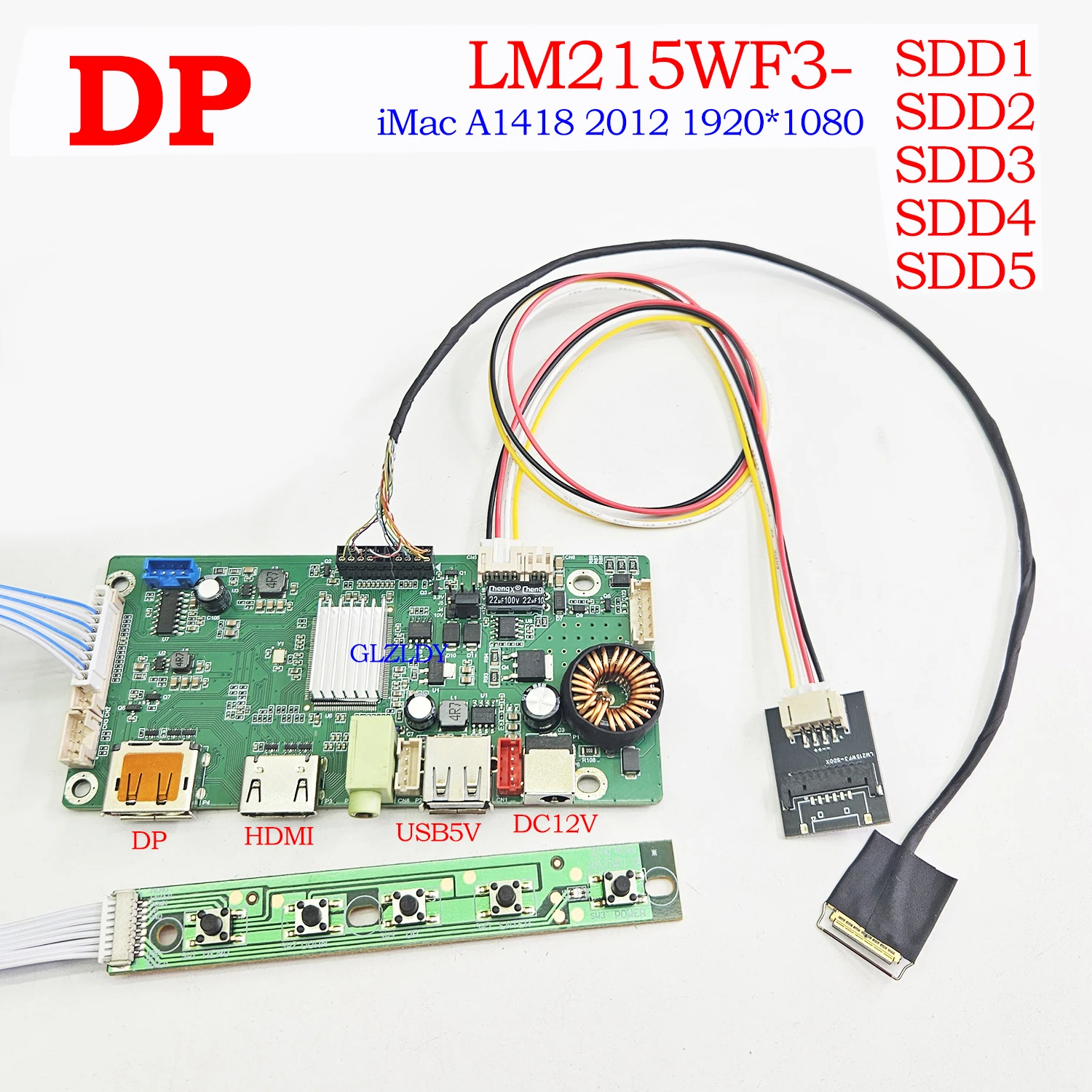 

Комплект для iMac A1418 LM215WF3-SDD1 LM215WF3-SDD2 LM215WF3-SDD3 1920x1080 LCD DP HDMI 30-контактный дисплей 21,5 дюйма, плата контроллера LED EDP