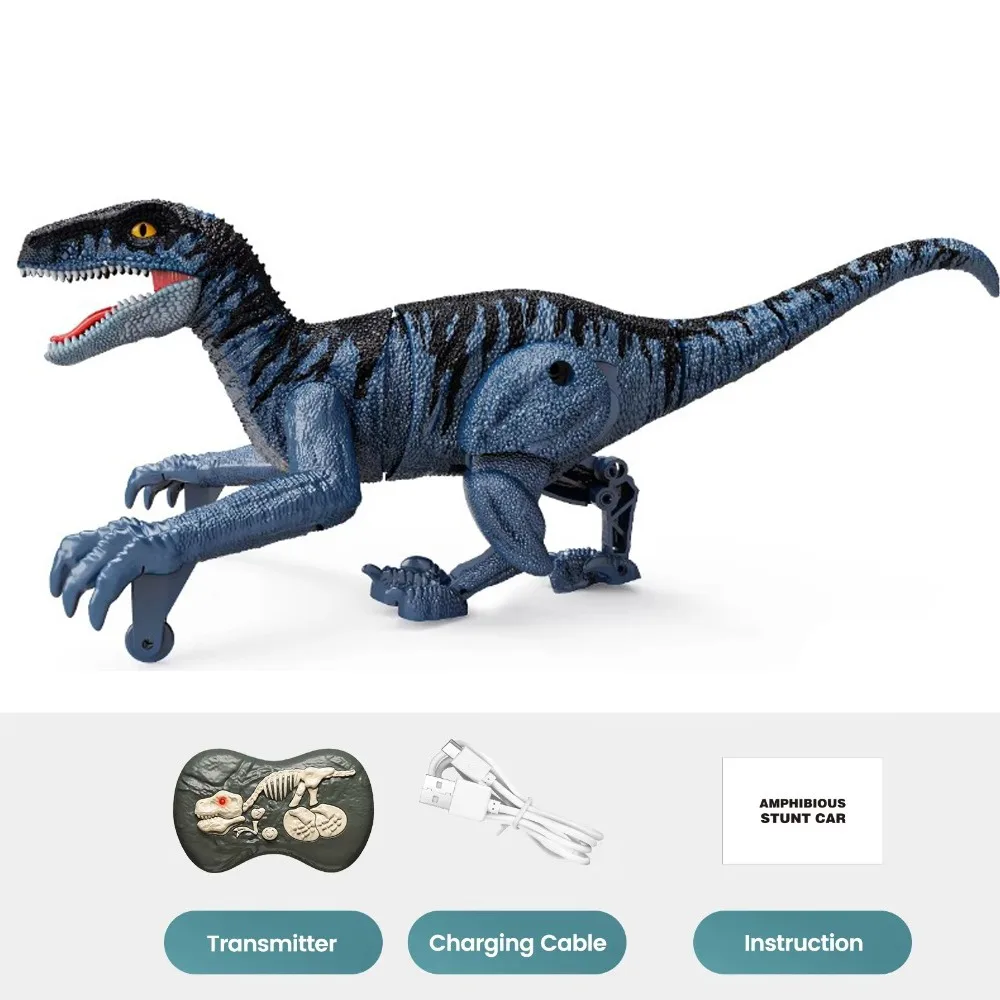 

with Light Sound Remote Control Dinosaur Toys 2.4GHz Robot Multifunctional Simulation Velociraptor Big Walking Velociraptor Dino