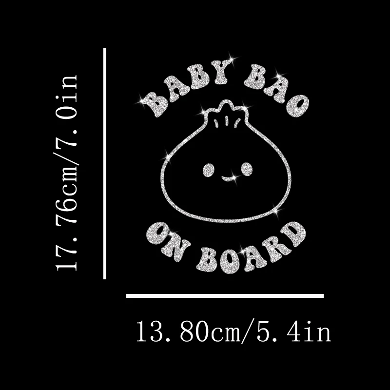Flash Silver Stickers Baby Bao On Board Car Decals Car Stickers