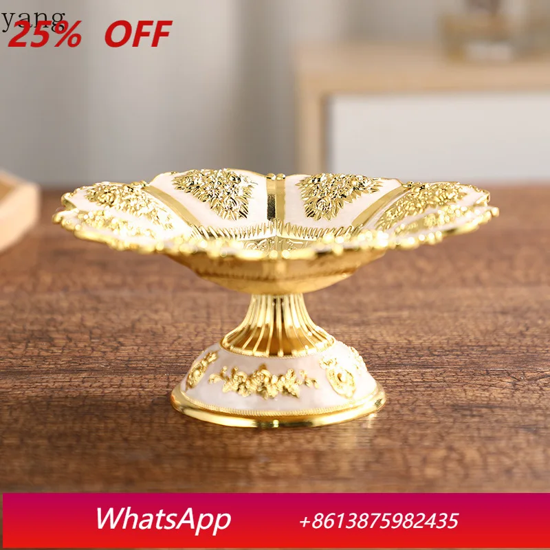 CX fashion light luxury bright gold small fruit plate, home living room hotel decorative small fruit plate