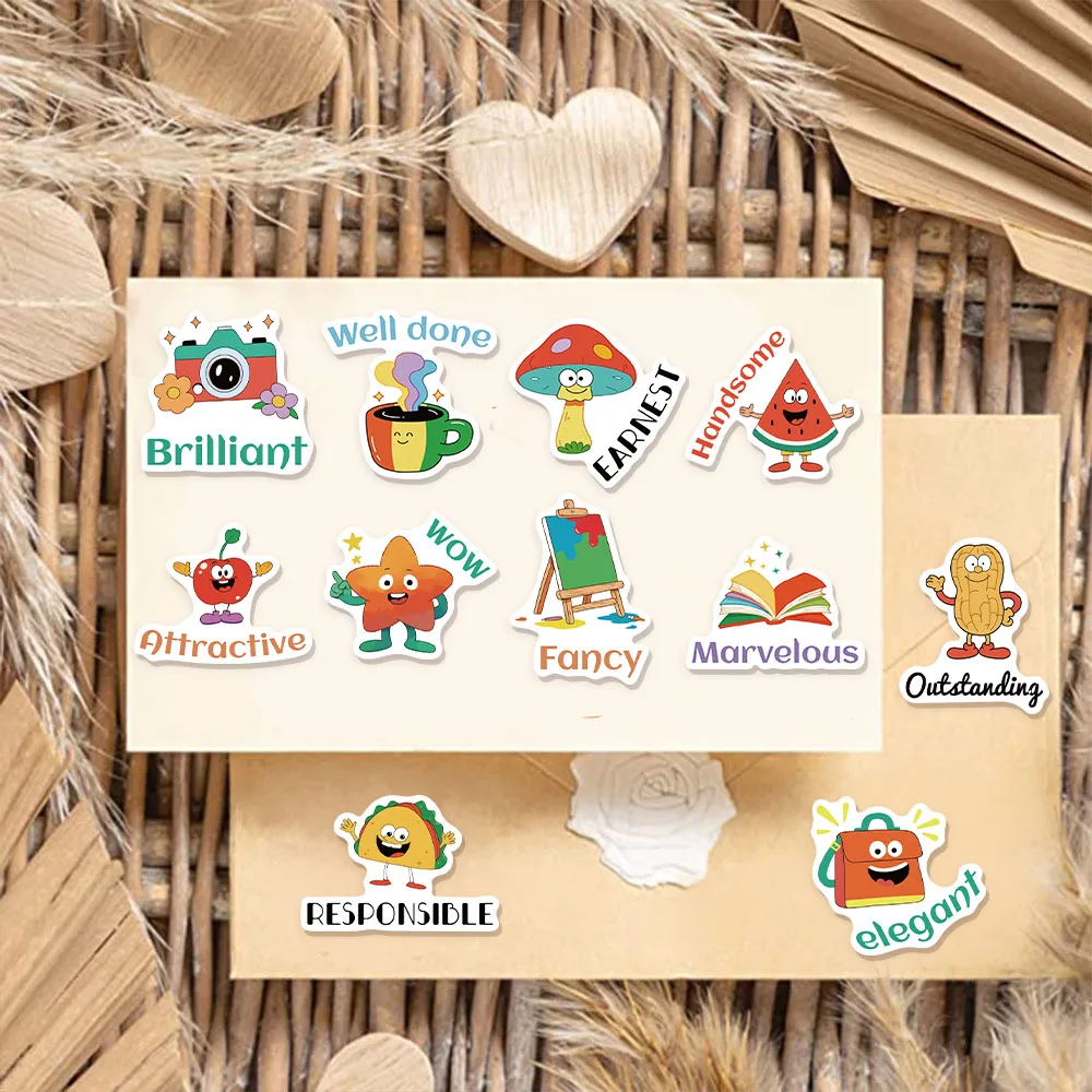 50 قطعة ملصقات مكافأة الفاكهة الكرتونية DIY دليل سجل القصاصات دفتر كوب ماء لعبة الكمبيوتر ملصقات المكافأة