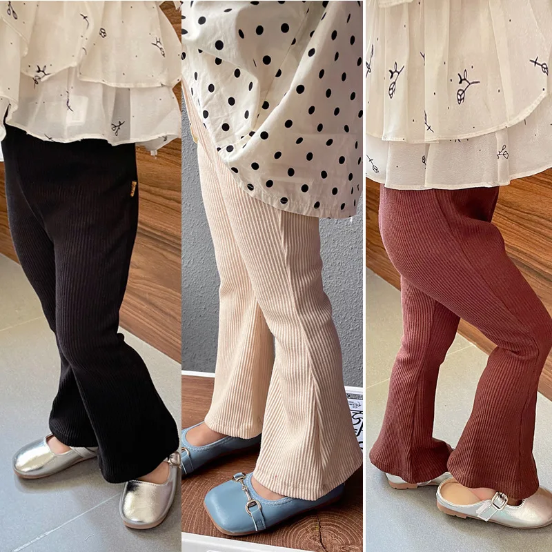 

Kids Pants Solid Color Children's Pants Baby Korean Casual Bell Bottoms Girls Pants Kids Clothes for Girls