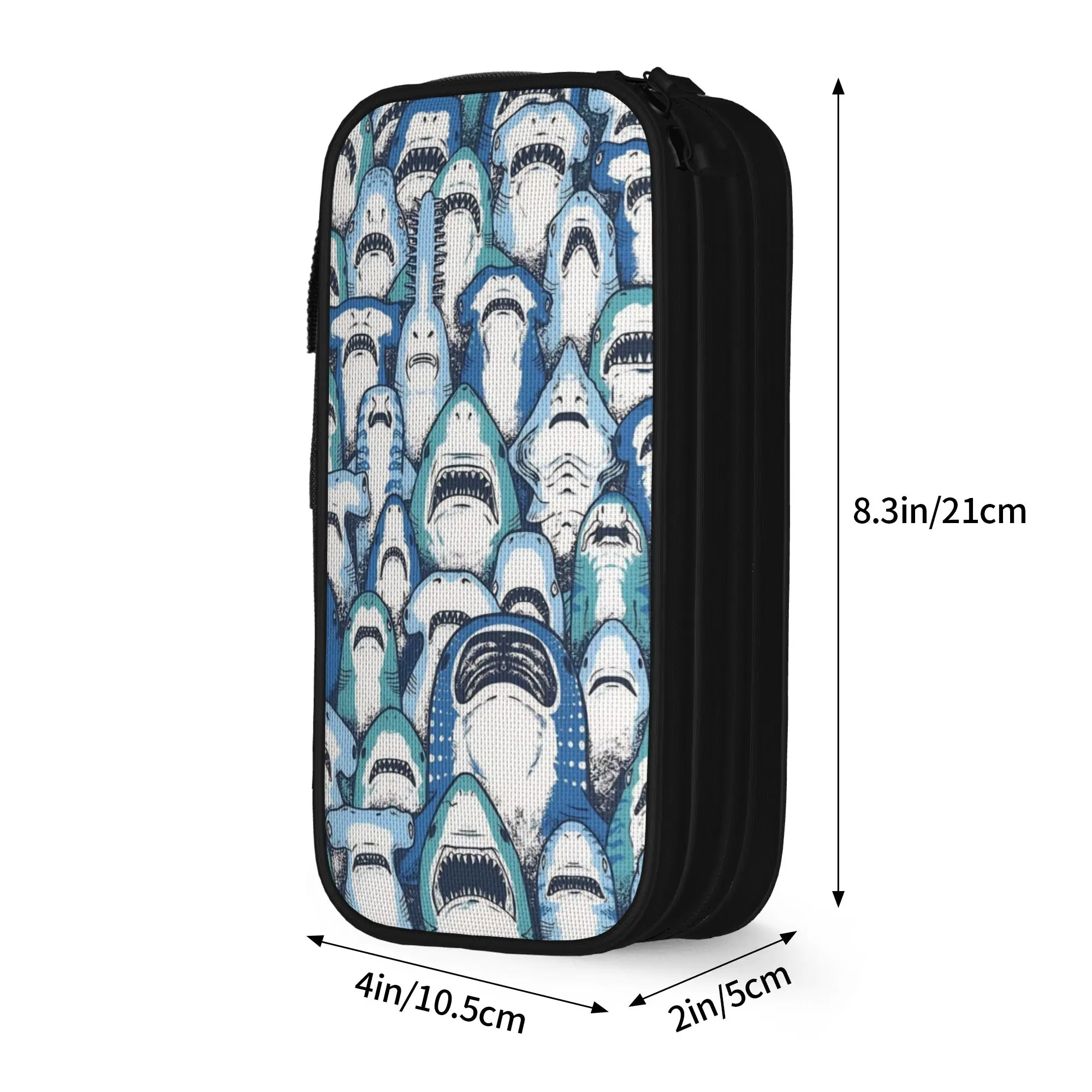 Lovely Cartoon Shark Face Pencil Cases  Pencilcases for Student Big Capacity Pencil Bags Students School Cosmetic Stationery