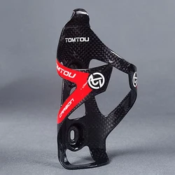TOMTOU Carbon Fiber Water Bottle Cage Bicycle Bottle Holder Cycling Drink Holder Bracket MTB Road Bike Accessories