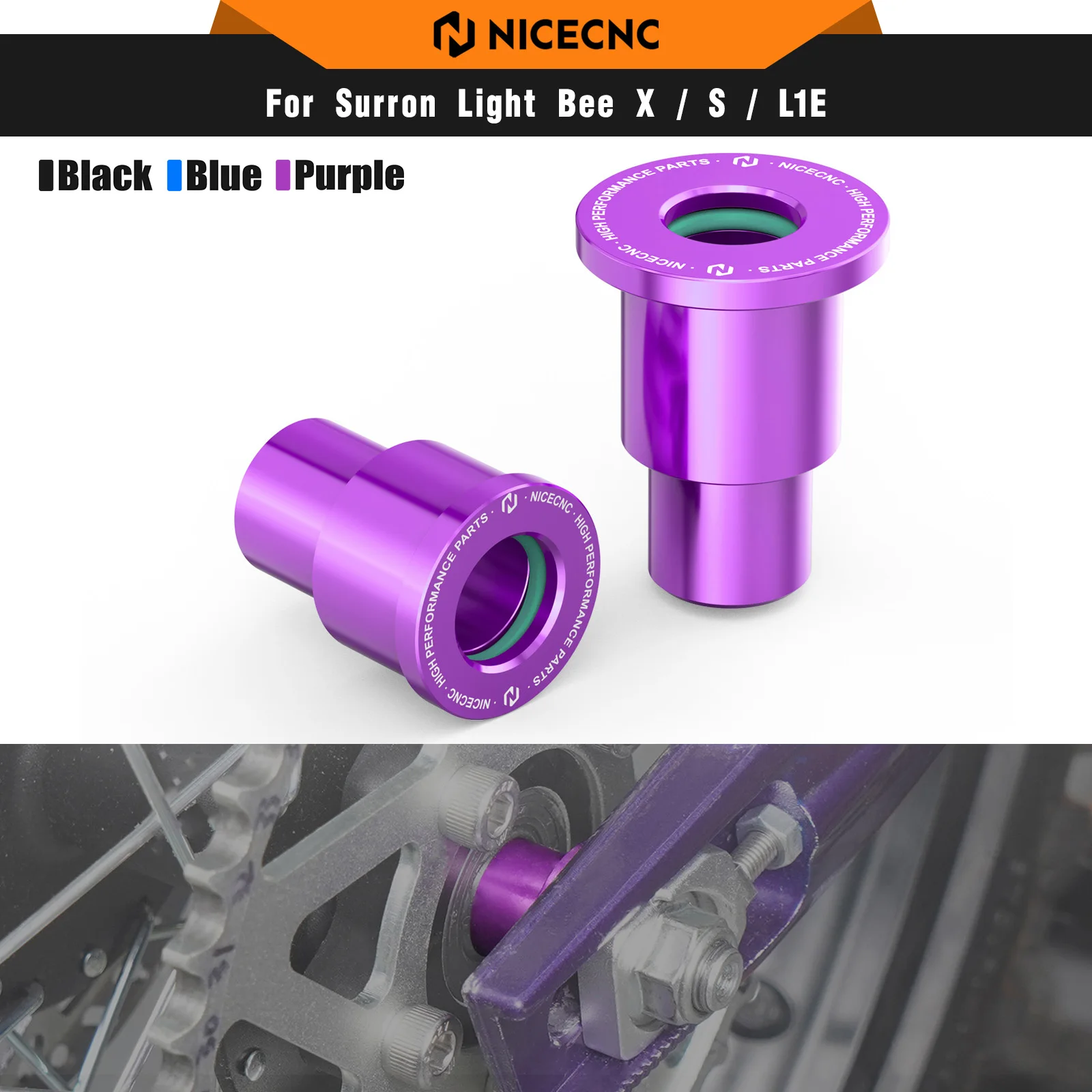

NICECNC For Surron light bee X S L1E Electric Dirt Bike 2024 Aluminum Rear Wheel Spacers Hub Collars O-ring For Segway X160 X260