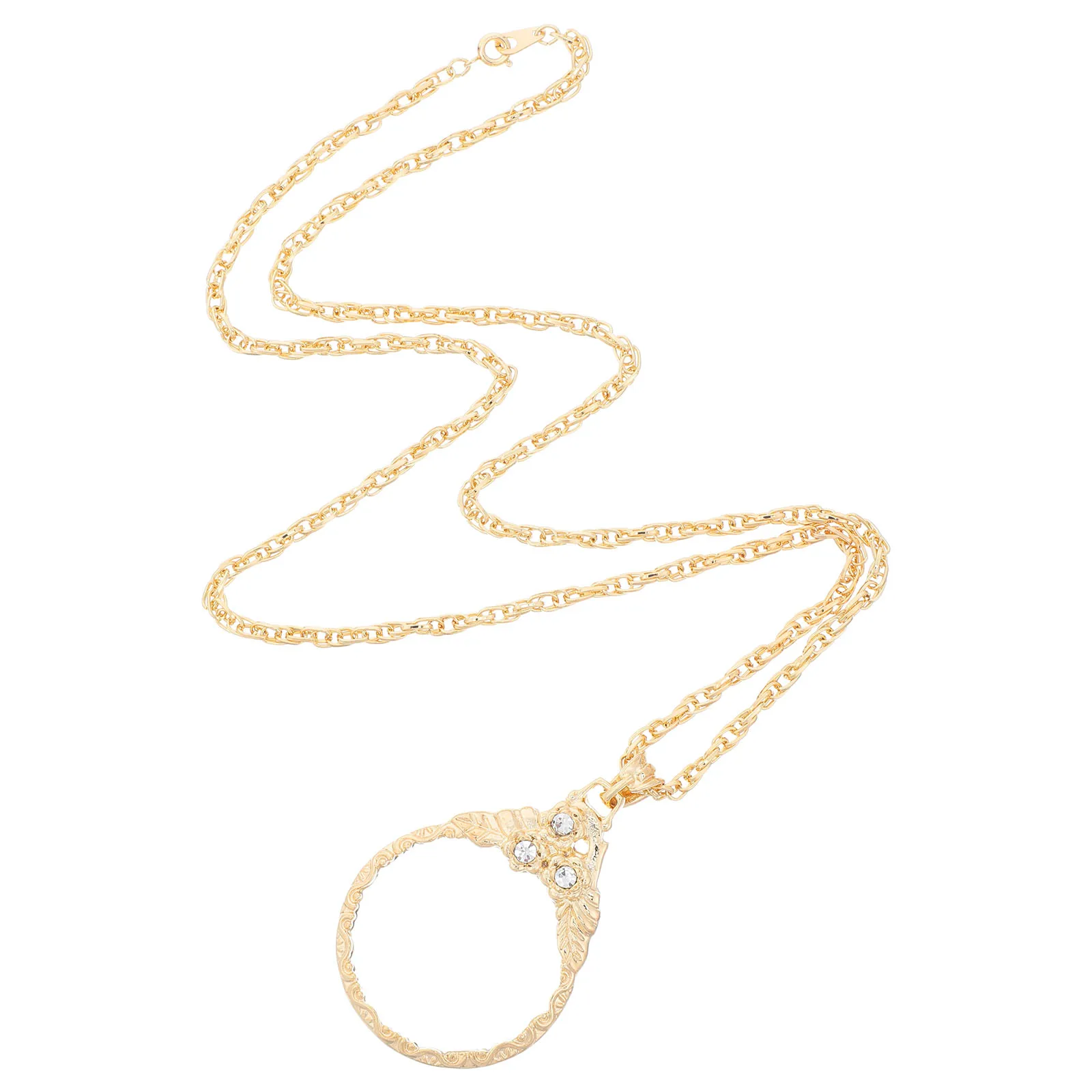 

Magnifying Glass Necklace Magnifier Lens Dress Necklaces for Women Holiday Sweater