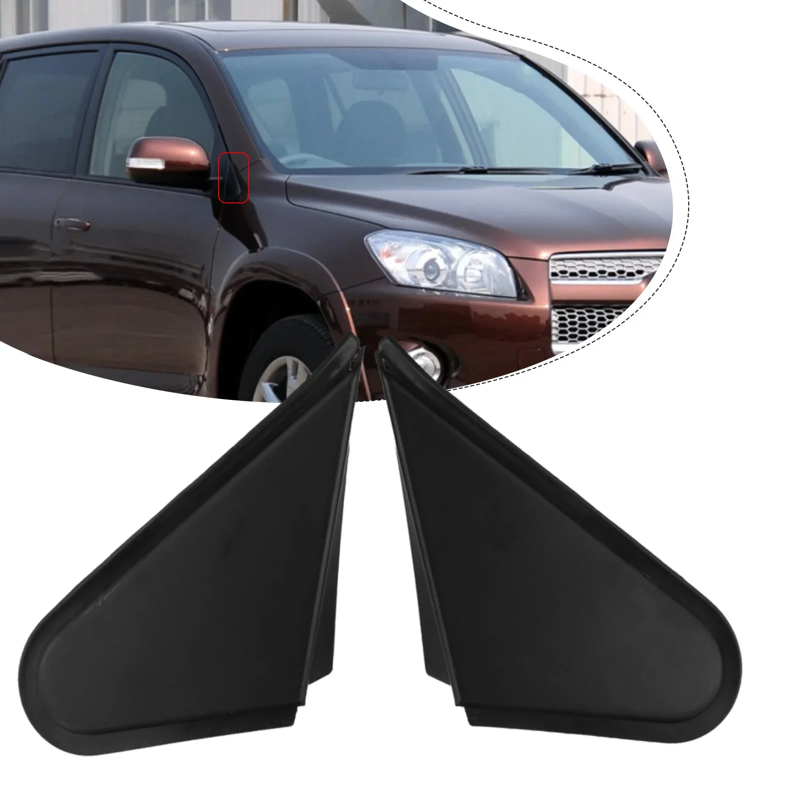 

Side Mirror Cover Triangle Cover Trim Front Placement Right Placement Direct Replacement High Quality Material Left Placement