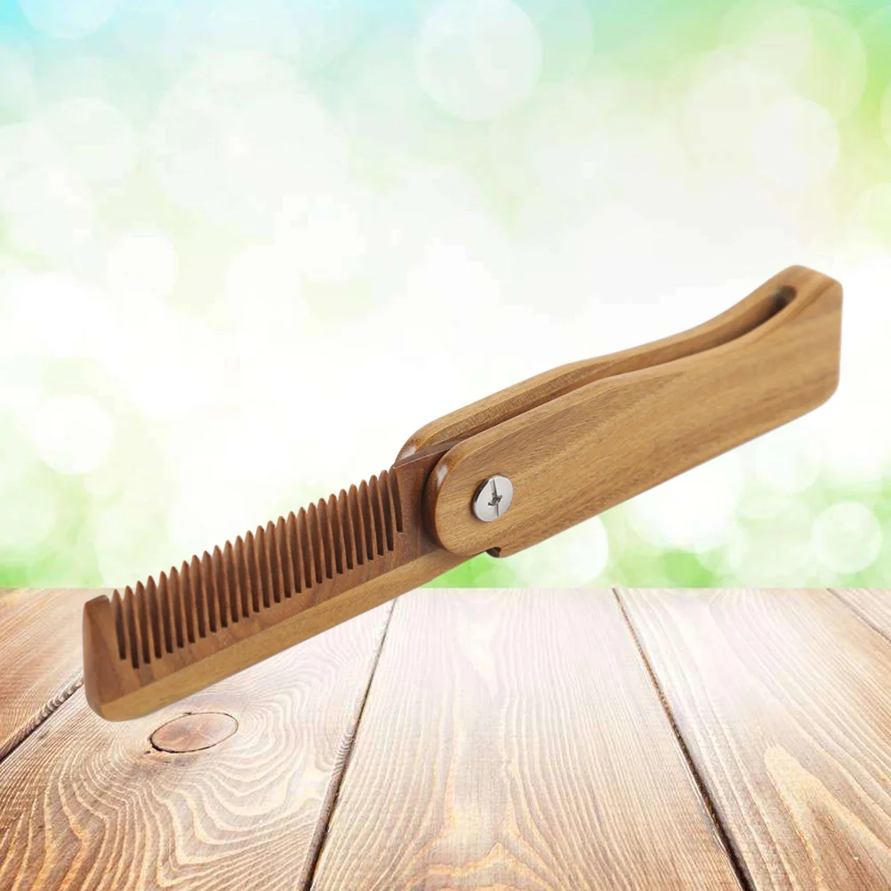 

Folded Green Sandalwood Comb Anti-static Wooden Hair Comb Detangling Natural Green Sandalwood Comb Hair Care Massage Hair Wooden