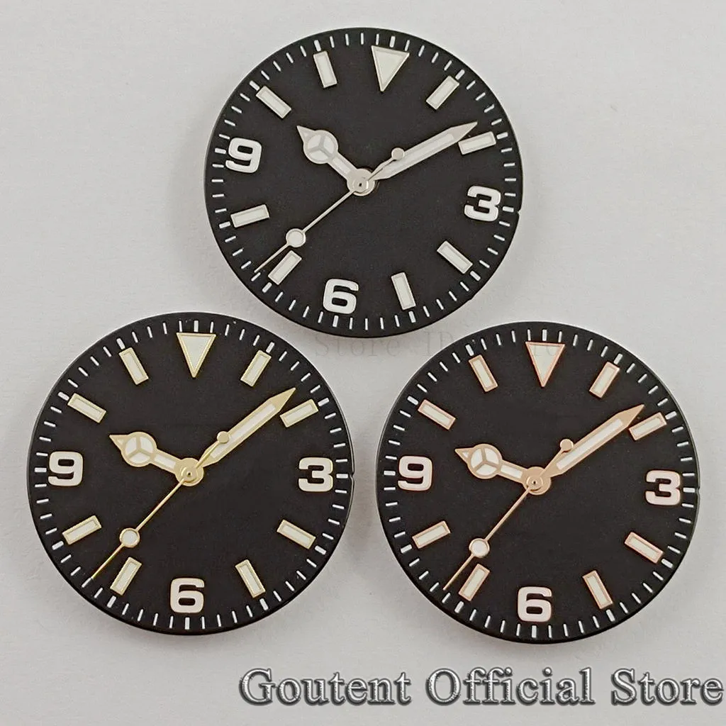 Goutent  29mm Sterile Watch Dial With Hand Lume Fit NH35 NH36 ETA 2836 2824 PT5000 Miyota 8205/8215/821A DG2813/3804 Movement