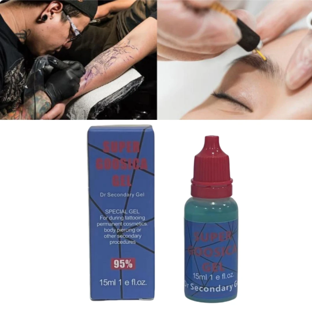 

15ml/Bottle 95% Super Goosica Tattoo Blue Gel for During Permanent Makeup Face Microblading Piercing Beauty Tattoo Care Gel