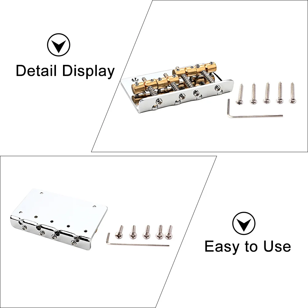 

1Set Metal 4 String Electric Bass Guitar Bridge Durable Replacement Accessory Professional Luthier Tool Guitar Bridges