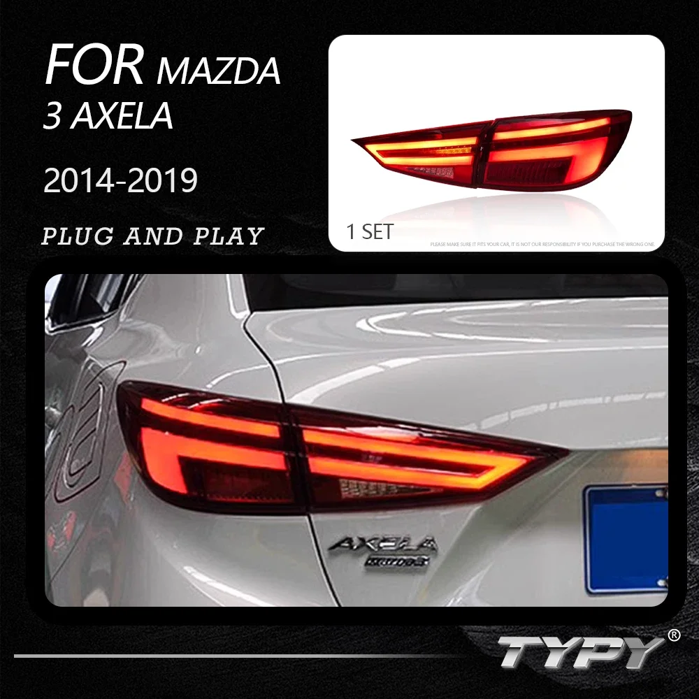 TYPY Dynamic Turn Signal Tail Lamp Automotive Accessories Upgrade Modified New LED For Mazda 3 Axela 2014-2019 Taillights