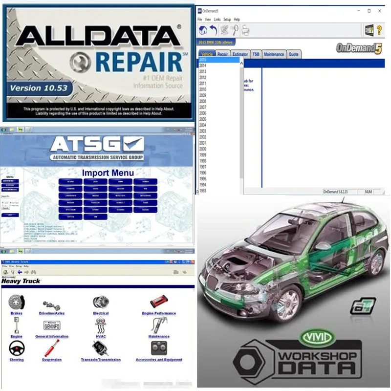 2024 All Data Auto Repair Software Alldata 10.53 Mit-chell ondemand 2015v Vivid Workshop ATSG 30in1 1tb HDD Usb 3.0