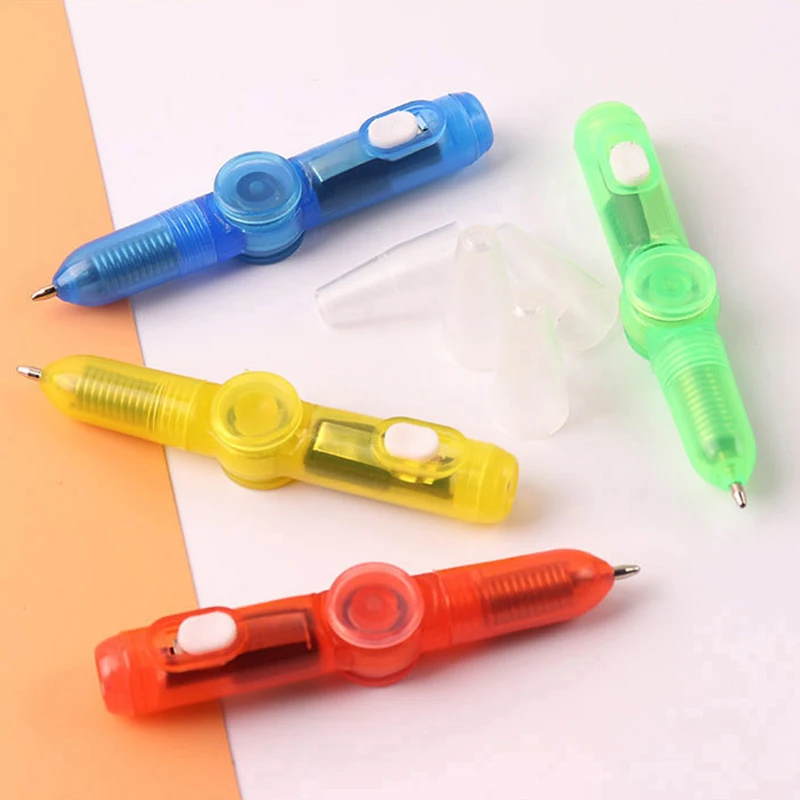 2Pcs Fingertip Rotating spinner Gyro toy Interesting toy  Pen Led Luminous  Gyro Pen Office Anti Stress kinetic desk toy Gifts