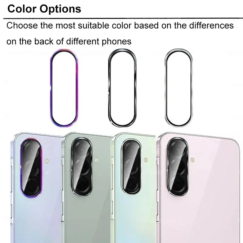 1 مجموعة HD حلقة معدنية الخلفية عدسة حامي الفيلم لسامسونج غالاكسي A56 A36 A26 المضادة للخدش الزجاج المقسى ثلاثية الأبعاد غطاء الكاميرا Accessorios #4