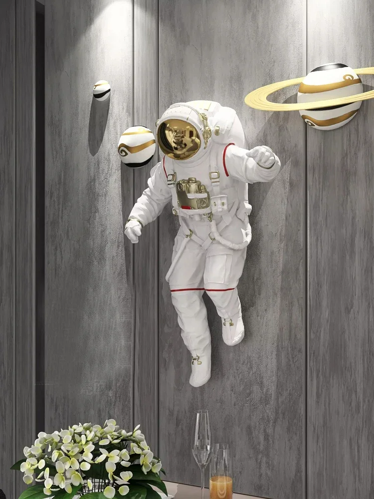 Imagem -03 - Estátua de Astronauta para Decoração de Casa Sala tv Decoração de Parede Quarto Infantil Estatueta de Cabeceira Gif Nórdico