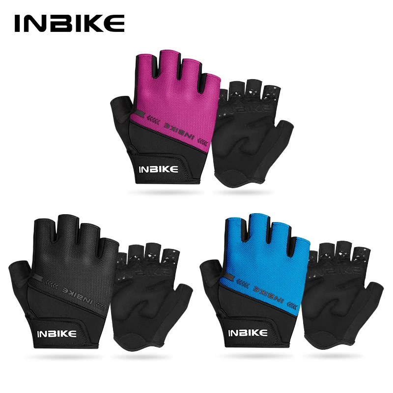 INBIKE Fahrradhandschuhe Halbfinger Unisex Sommer Kurzer Finger Stoßdämpfung Radfahren Straße Mountainbike Reitzubehör