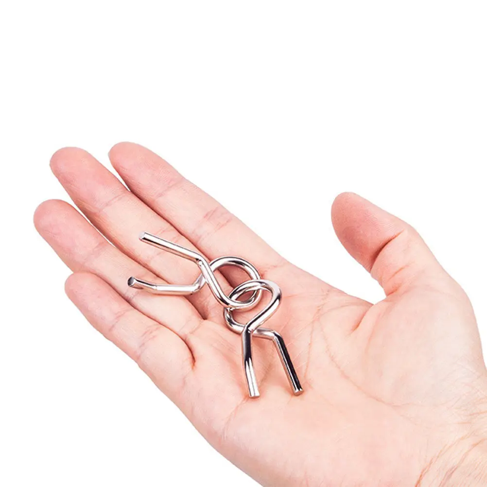 Conjunto de Anéis de Quebra-Cabeça de Inteligência Premium em Metal, Jogo de Lógica para Desenvolvimento de Habilidades