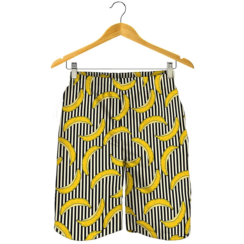 Fruits Banana 3d Print Beach Shorts Men Summer Hawaiian Street Short Pants Loose Surf Board Shorts Quick Dry Swimming Trunks