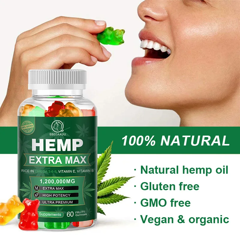 BEAU Vegetable Seed Oil Gummies Omega 3-6-9 Fatty Acid Supports Joint Muscle Health Helps Sleep Reduce Anxiety & Improve Memory